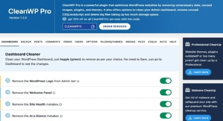 CleanWP Pro – WordPress Plugin